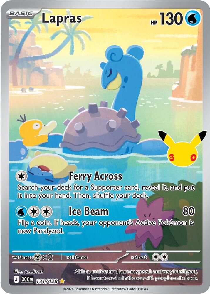 Lapras 131/128 (ME: 30th Celebration)  - Holofoil | Good Games North
