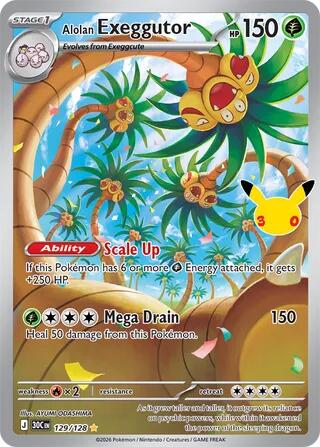 Alolan Exeggutor 129/128 (ME: 30th Celebration)  - Holofoil | Good Games North