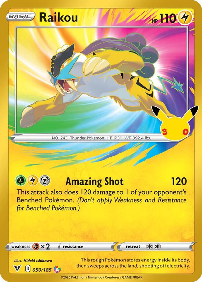 Raikou 050/185 (ME: 30th Celebration Classic Collection)  - Holofoil | Good Games North