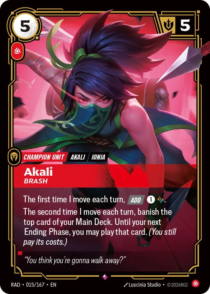 Akali - Brash 015/167 (Radiance)  - Foil | Good Games North