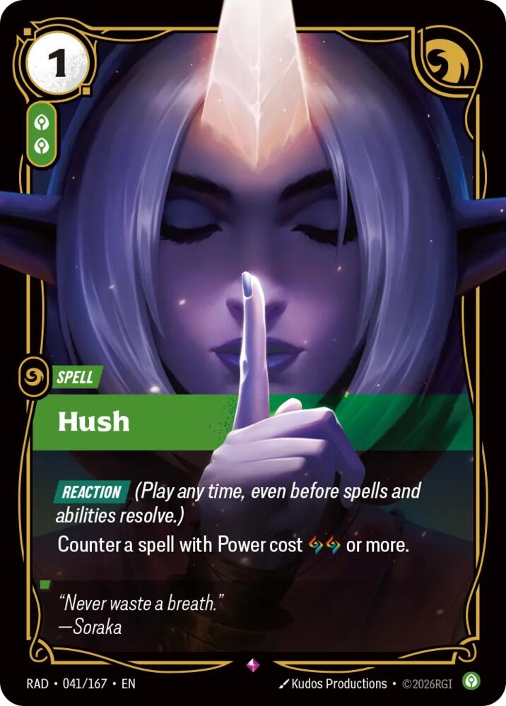 Hush 041/167 (Radiance)  - Foil | Good Games North