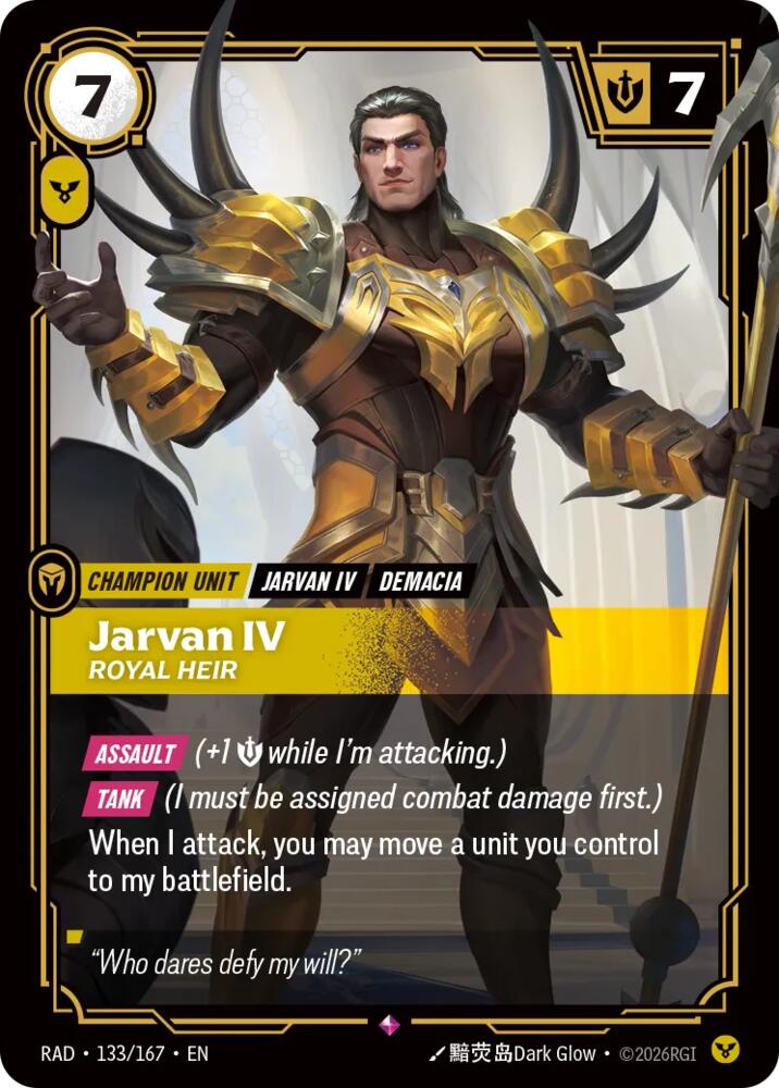 Jarvan IV - Royal Heir 133/167 (Radiance)  - Foil | Good Games North