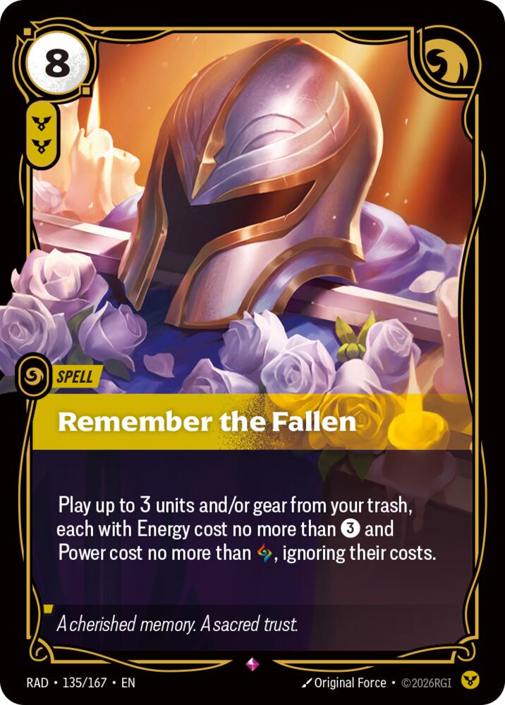 Remember the Fallen 135/167 (Radiance)  - Foil | Good Games North