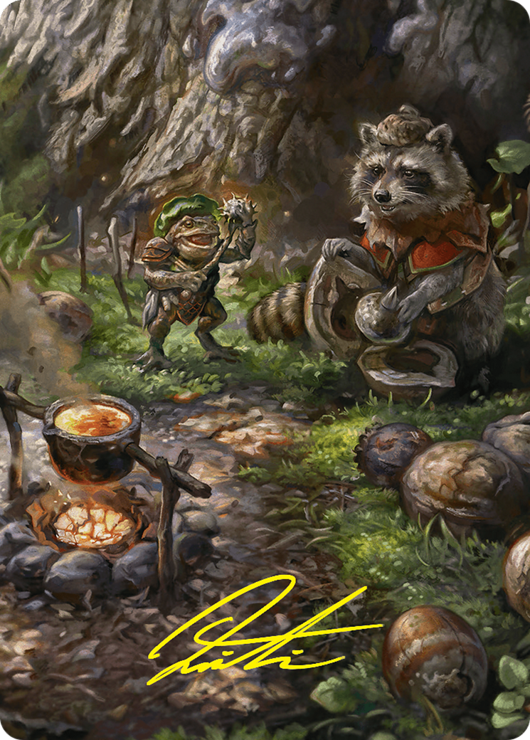 Sylvan Scavenging Art Card (46/54) (Gold-Stamped Signature) [Foundations Art Series] | Good Games North