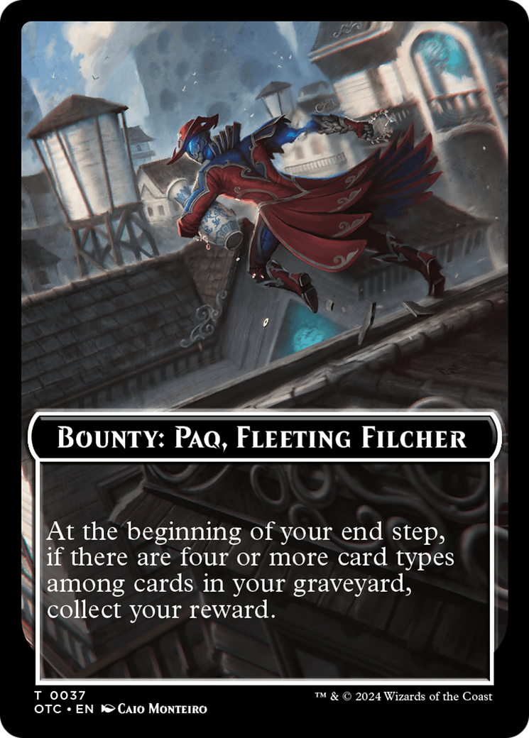 Bounty: Paq, Fleeting Filcher // Bounty Rules Double-Sided Token [Outlaws of Thunder Junction Commander Tokens] | Good Games North