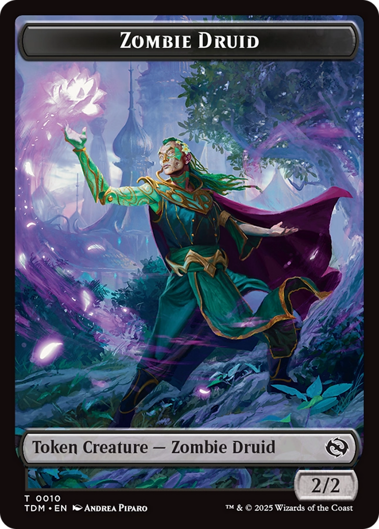 Zombie Druid // Treasure Double-Sided Token [Tarkir: Dragonstorm Tokens] | Good Games North