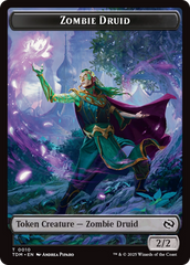 Zombie Druid // Treasure Double-Sided Token [Tarkir: Dragonstorm Tokens] | Good Games North