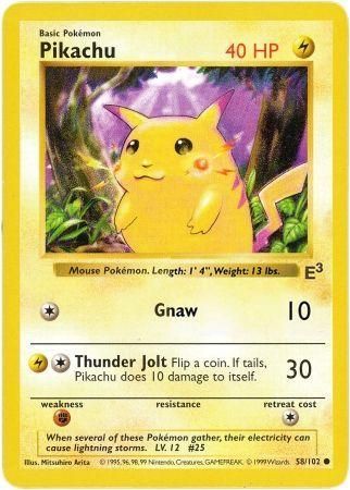 Pikachu (58/102) (E3 Stamped Promo with Red Cheeks) [Miscellaneous Cards] | Good Games North