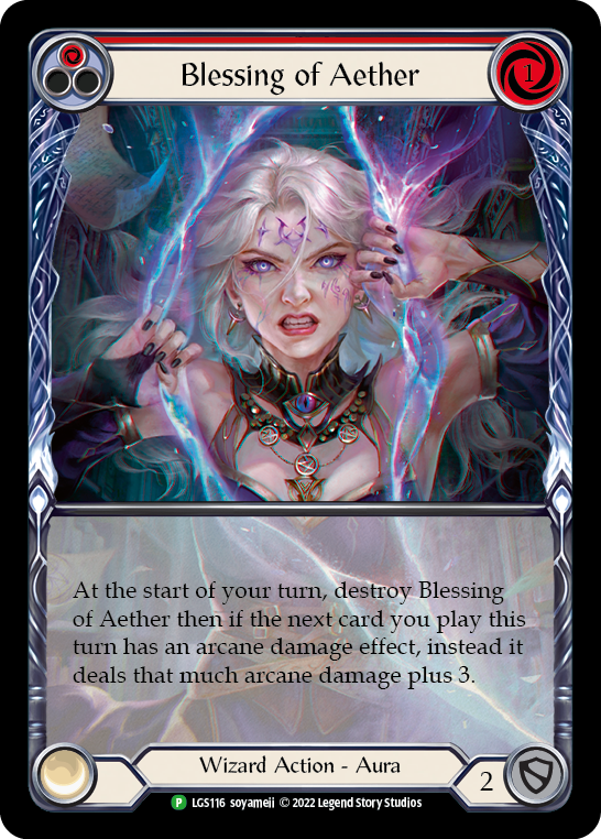 Blessing of Aether (Red) [LGS116] (Promo)  Rainbow Foil | Good Games North