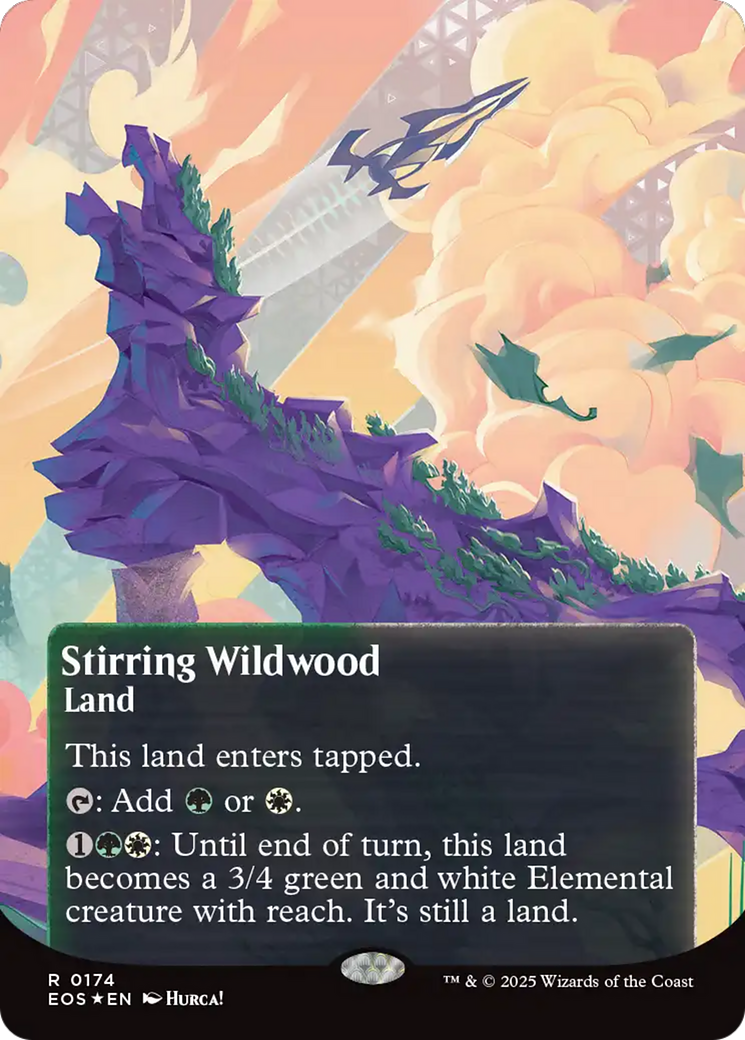 Stirring Wildwood (0174) (Borderless) (Galaxy Foil) [Edge of Eternities: Stellar Sights] | Good Games North