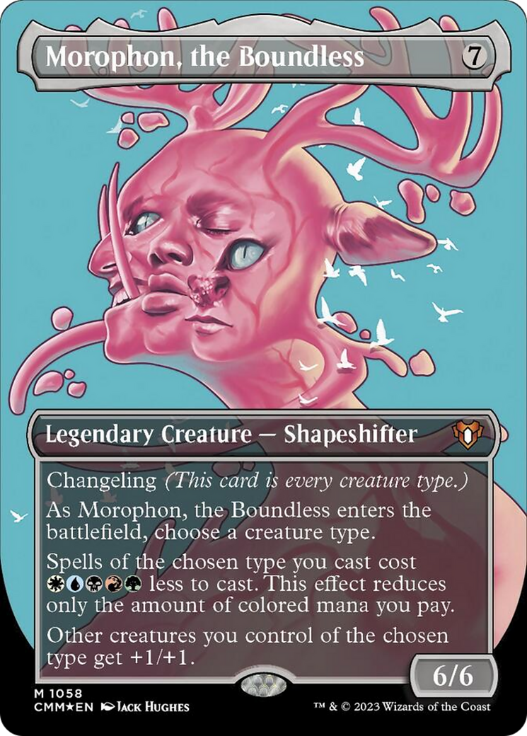 Morophon, the Boundless (Borderless Textured Foil Frame Break) [Commander Masters] | Good Games North