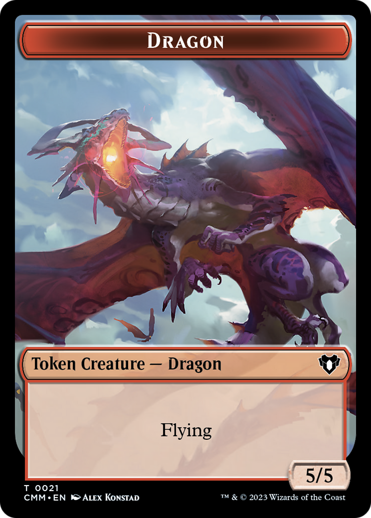 Saproling // Dragon (0021) Double-Sided Token [Commander Masters Tokens] | Good Games North