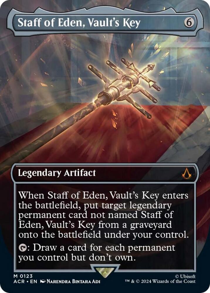 Staff of Eden Vaults Key Borderless (Universes Beyond: Assassin's Creed)  - Foil | Good Games North