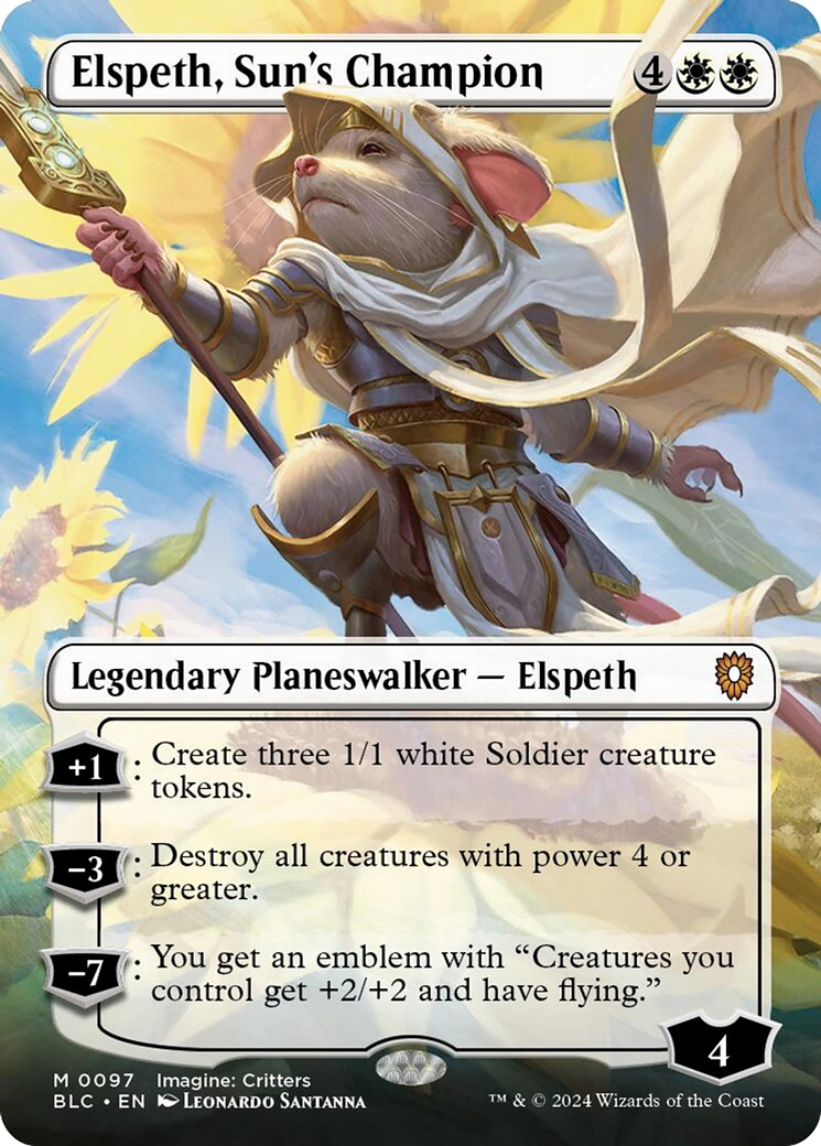 Elspeth, Sun's Champion (Borderless) [Bloomburrow Commander] | Good Games North