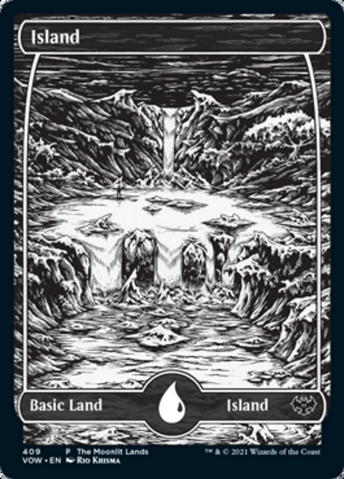 Island (The Moonlit Lands) (Foil Etched) [Innistrad: Crimson Vow Promos] | Good Games North