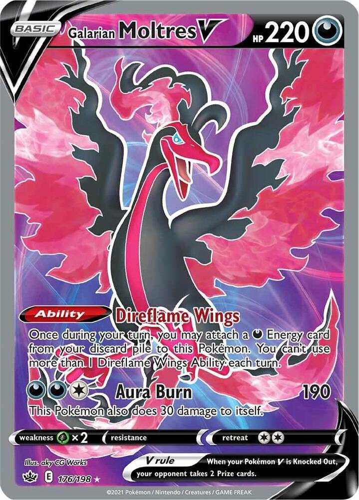 Galarian Moltres V 176/198 (SWSH06: Chilling Reign)  - Holofoil | Good Games North