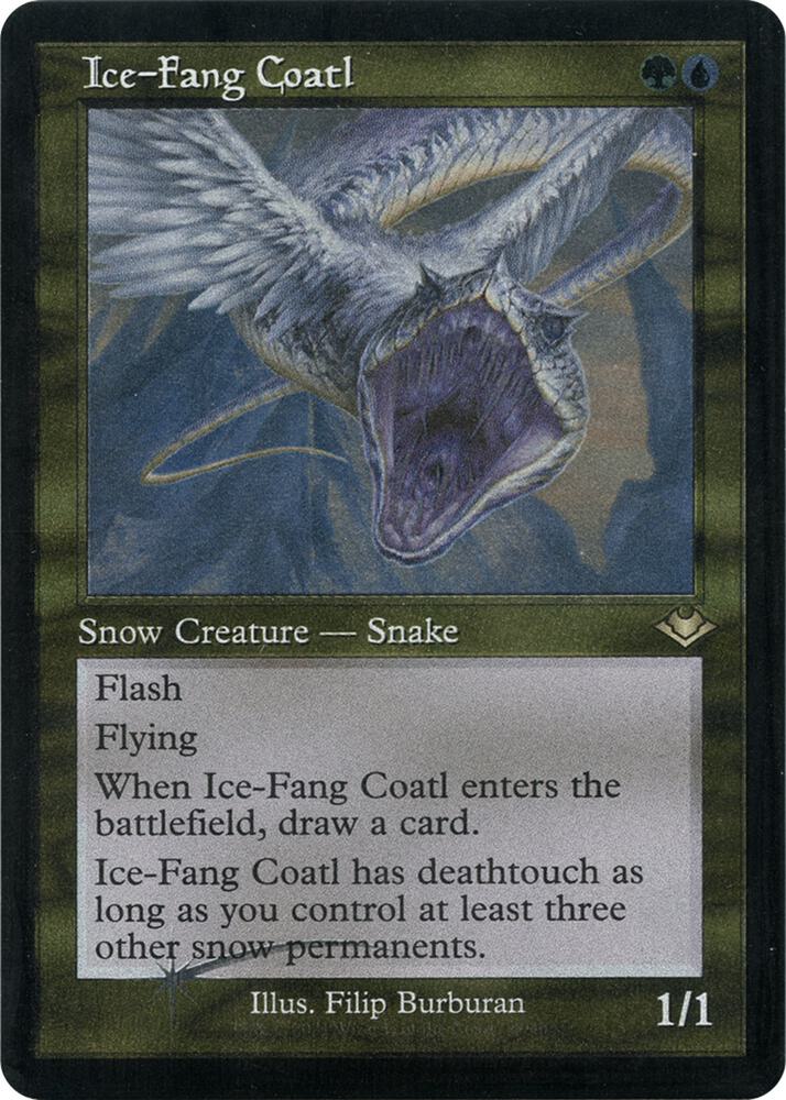 Ice Fang Coatl Retro Frame Foil Etched (Modern Horizons)  - Foil | Good Games North