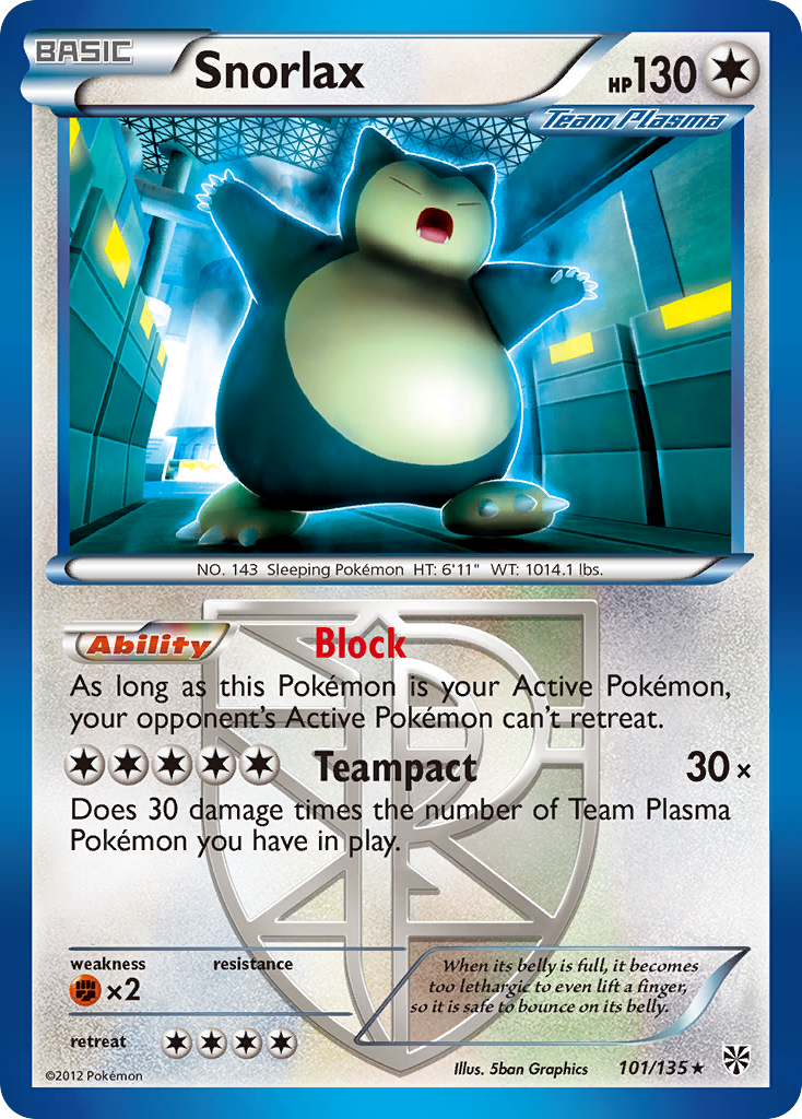 Snorlax (101/135) [Black & White: Plasma Storm] | Good Games North
