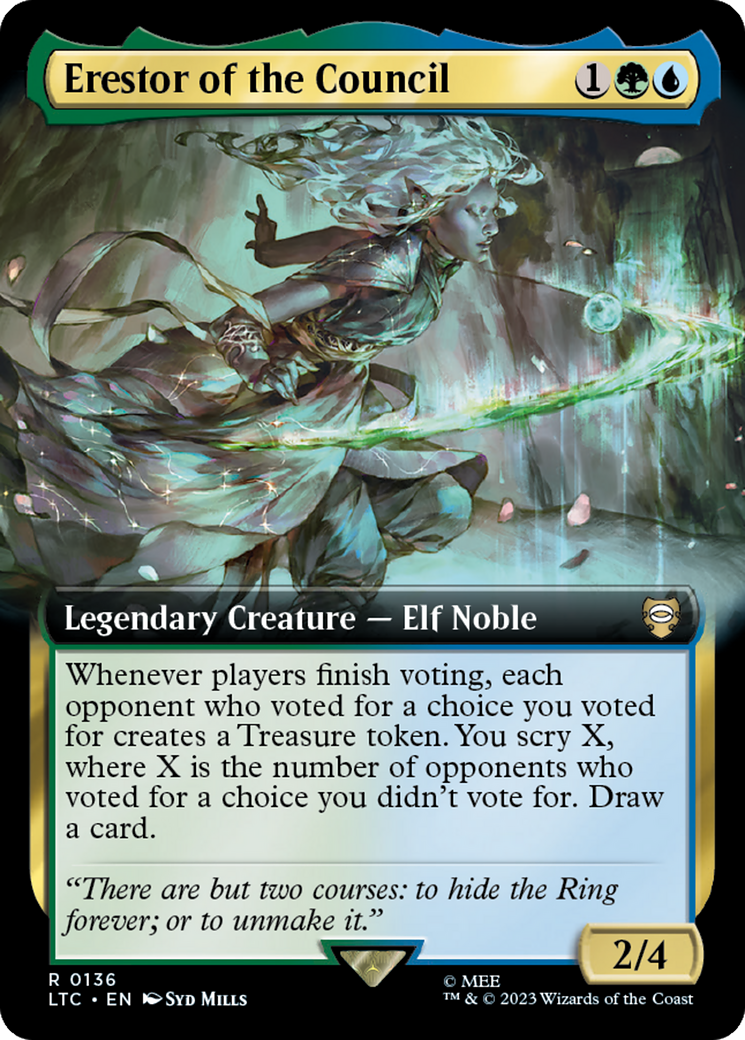 Erestor of the Council (Extended Art) [The Lord of the Rings: Tales of Middle-Earth Commander] | Good Games North