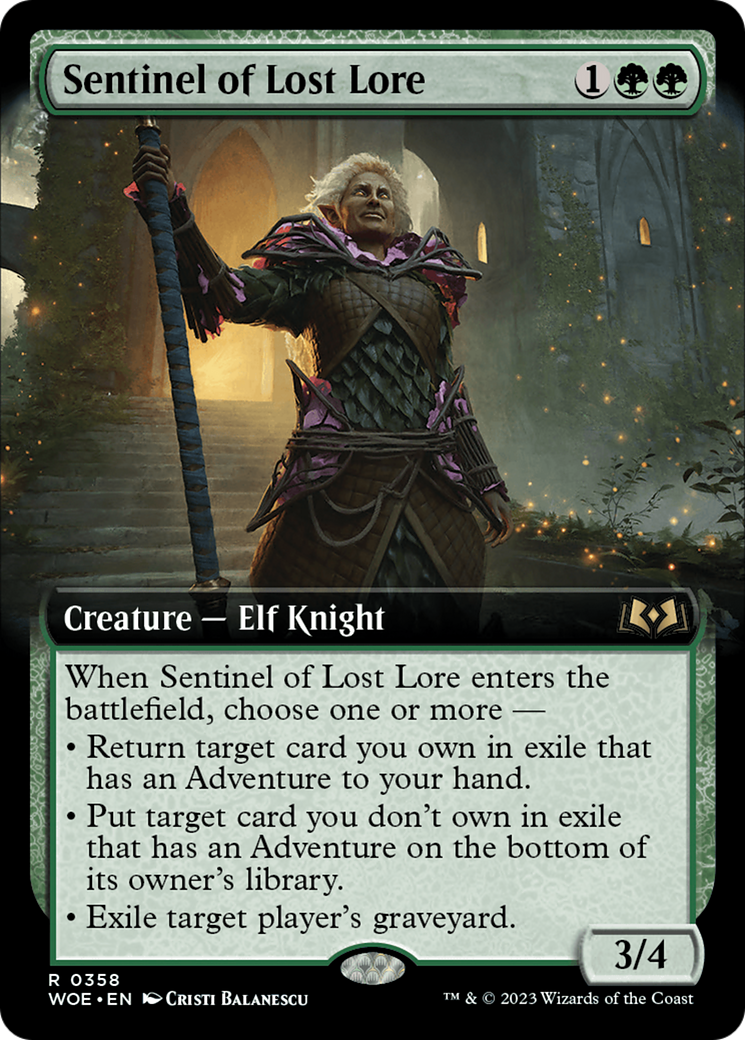 Sentinel of Lost Lore (Extended Art) [Wilds of Eldraine] | Good Games North
