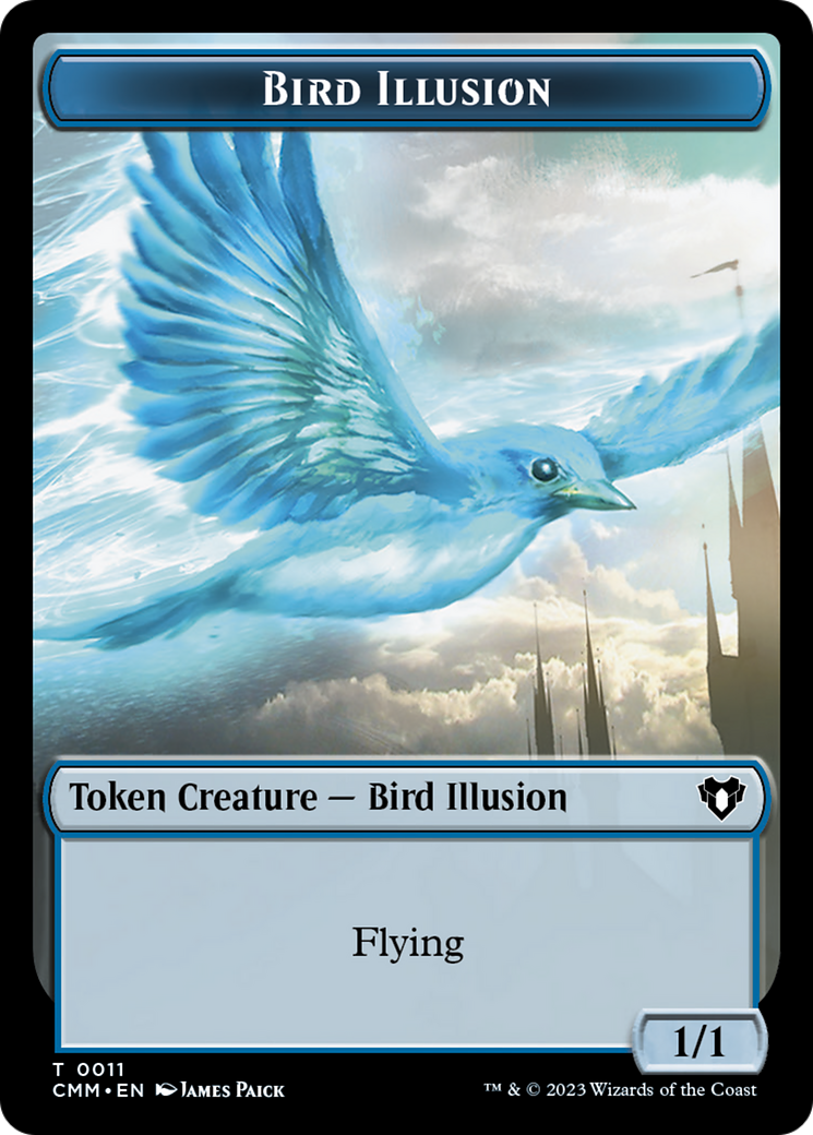 Bird // Bird Illusion Double-Sided Token [Commander Masters Tokens] | Good Games North