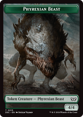 Phyrexian Beast //Manifest Double-Sided Token [Duskmourn: House of Horror Commander Tokens] | Good Games North