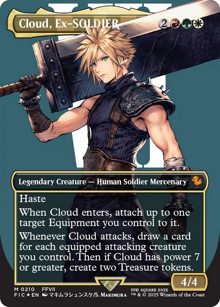 Cloud, Ex-SOLDIER (Borderless) (Surge Foil) [FINAL FANTASY Commander] | Good Games North