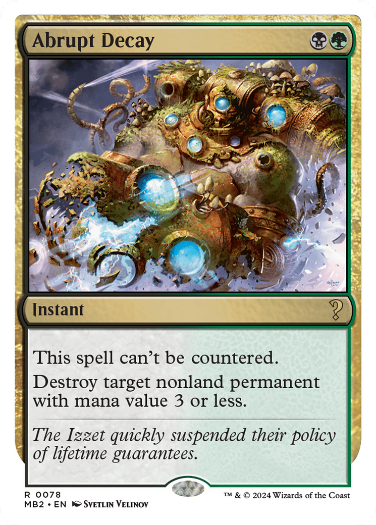 Abrupt Decay (White Border) [Mystery Booster 2] | Good Games North
