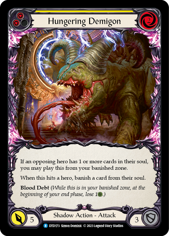 Hungering Demigon (Yellow) [DTD173] (Dusk Till Dawn)  Rainbow Foil | Good Games North