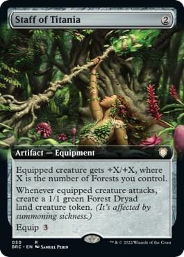 Staff of Titania Extended Art (Commander: The Brothers' War)  - Foil | Good Games North