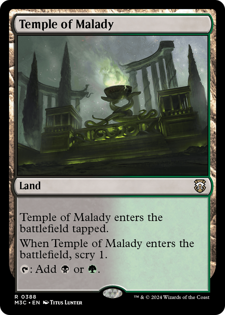 Temple of Malady (Ripple Foil) [Modern Horizons 3 Commander] | Good Games North