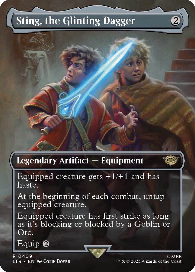 Sting the Glinting Dagger Borderless (Universes Beyond: The Lord of the Rings: Tales of Middle-earth)  - Foil | Good Games North