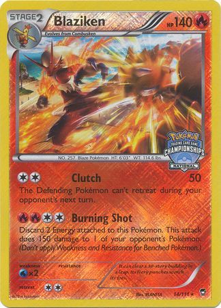 Blaziken (14/111) (National Championship Promo) [XY: Furious Fists] | Good Games North