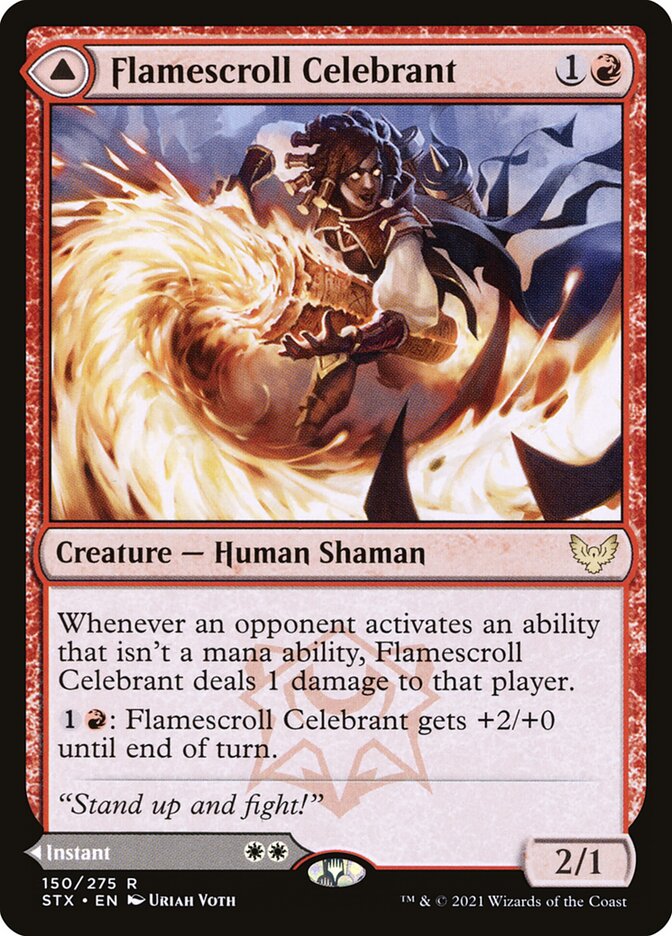 Flamescroll Celebrant // Revel in Silence (Strixhaven: School of Mages)  - Foil | Good Games North