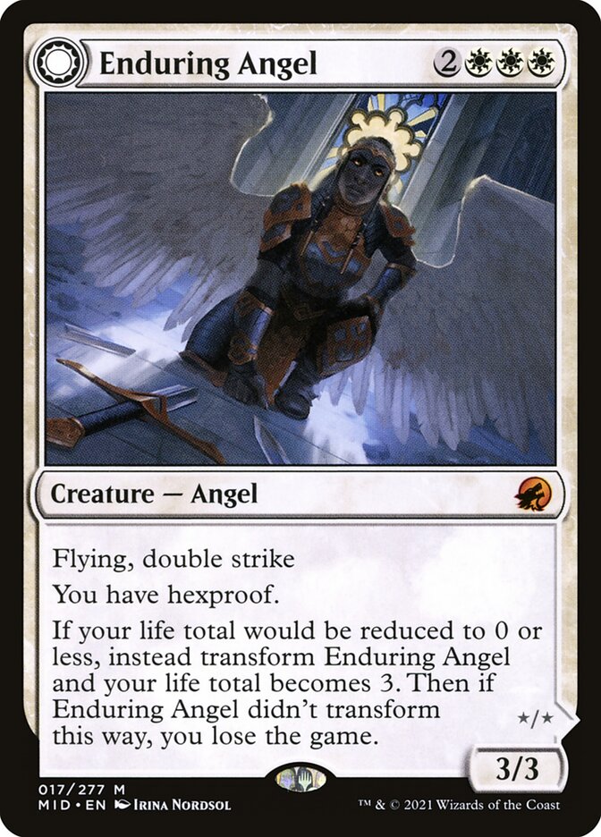 Enduring Angel // Angelic Enforcer (Innistrad: Midnight Hunt)  - Foil | Good Games North