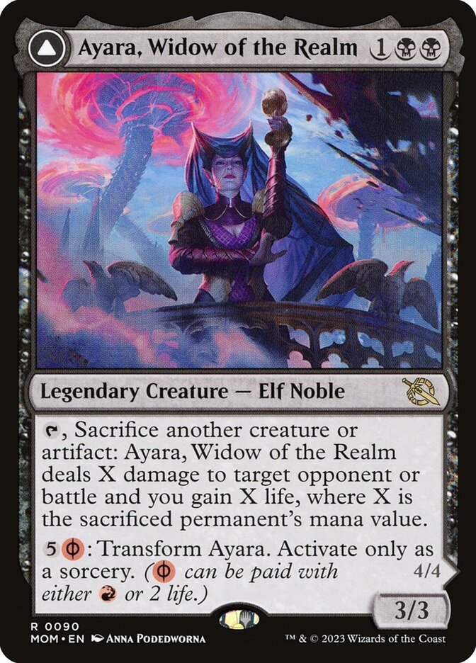 Ayara, Widow of the Realm // Ayara, Furnace Queen 90/291 (March of the Machine)  | Good Games North
