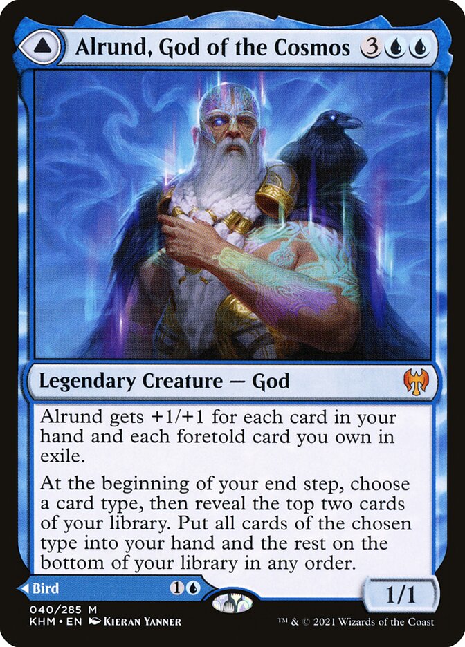 Alrund God of the Cosmos // Hakka, Whispering Raven 40 (Kaldheim)  - Foil | Good Games North