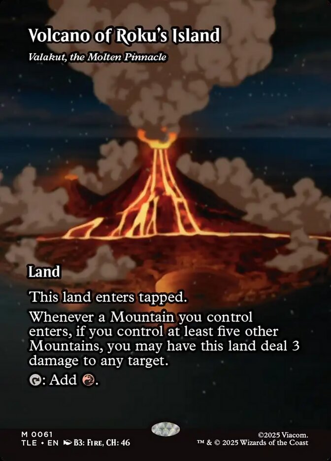 Volcano of Roku's Island - Valakut, the Molten Pinnacle 61 (Avatar: The Last Airbender: Eternal-Legal)  - Borderless Foil | Good Games North