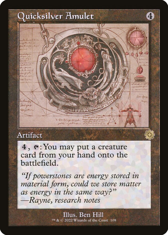 Quicksilver Amulet Schematic 108 (The Brothers' War: Retro Frame Artifacts)  - Foil | Good Games North