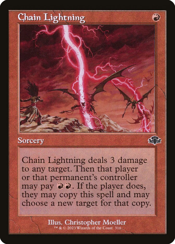 Chain Lightning 316 (Dominaria Remastered)  - Retro | Good Games North