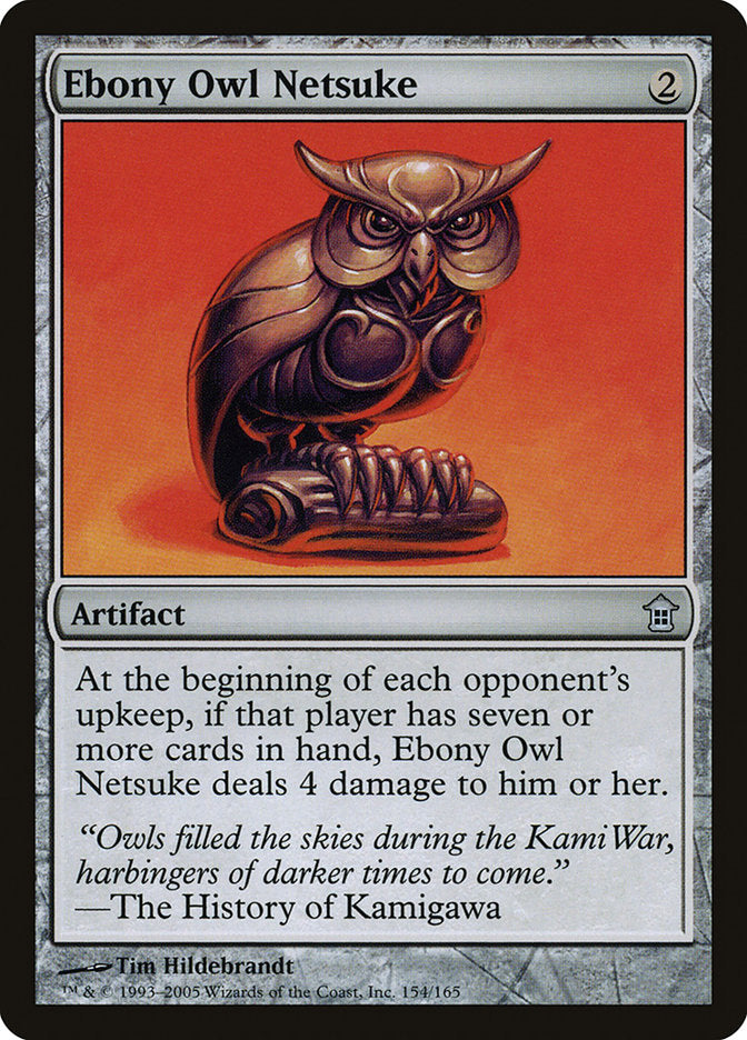 Ebony Owl Netsuke (Saviors of Kamigawa)  - Foil | Good Games North