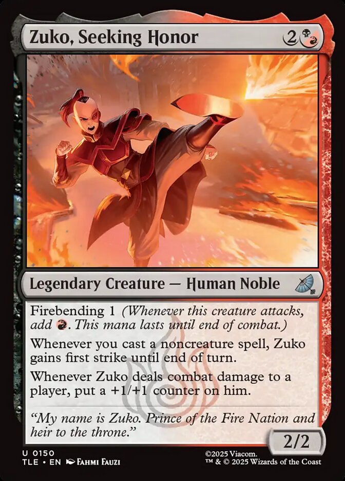Zuko, Seeking Honor (Avatar: The Last Airbender: Eternal-Legal)  - Foil | Good Games North