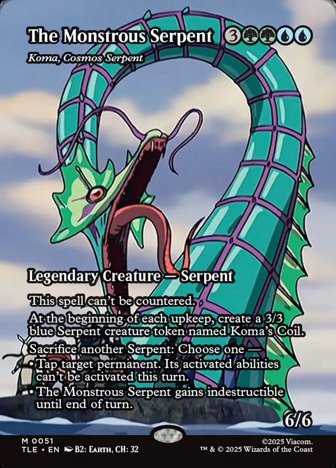 The Monstrous Serpent - Koma, Cosmos Serpent 51/317 (Avatar: The Last Airbender: Eternal-Legal)  - Borderless | Good Games North
