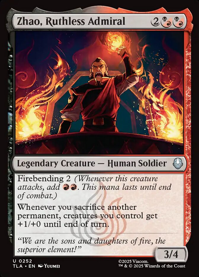 Zhao, Ruthless Admiral 252/286 (Avatar: The Last Airbender)  - Foil | Good Games North