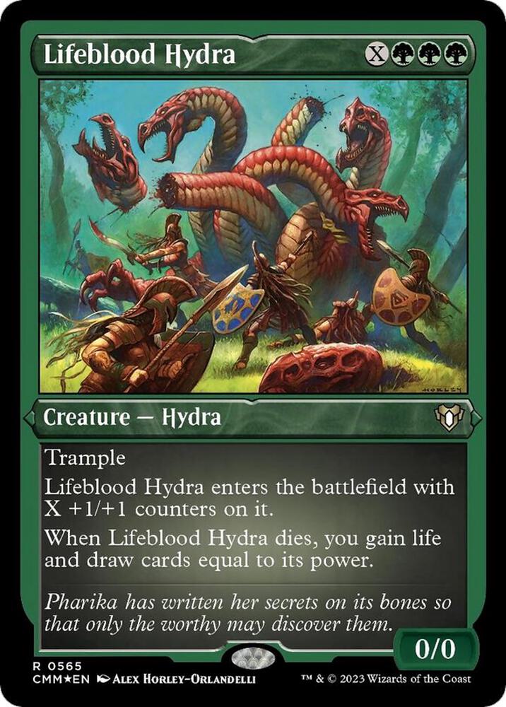 Lifeblood Hydra Foil Etched (Commander Masters)  - Foil | Good Games North