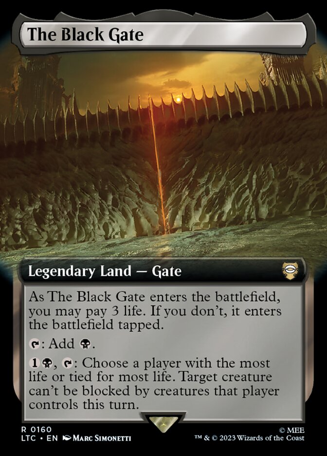 The Black Gate 160 (Commander: The Lord of the Rings: Tales of Middle-earth)  - Extended Art | Good Games North