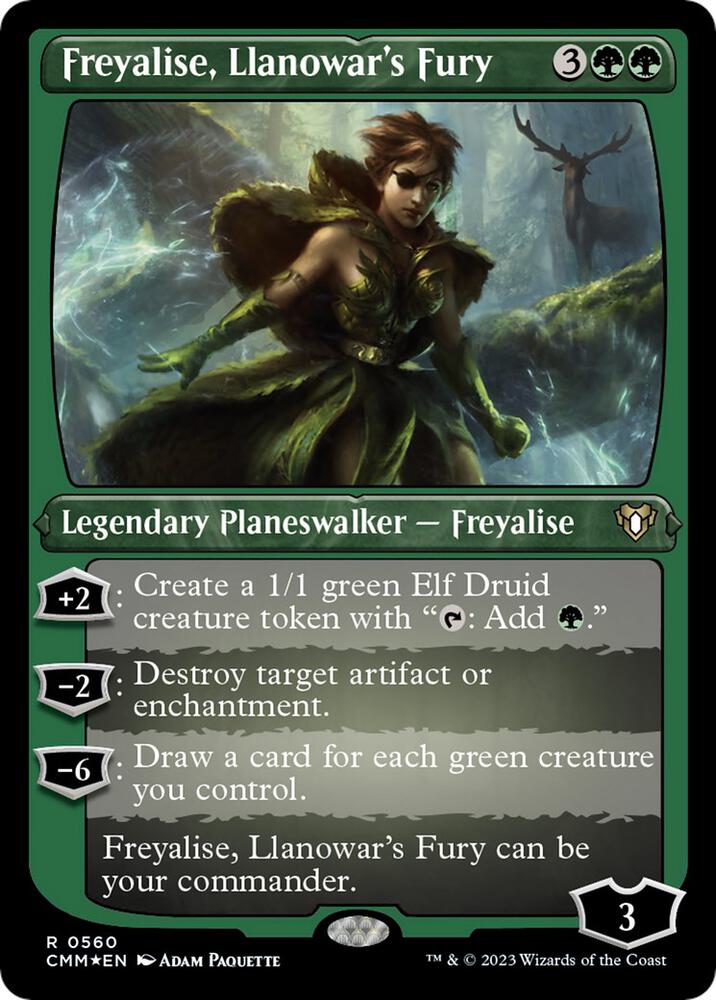 Freyalise, Llanowar's Fury 560/451 (Commander Masters)  - Etched Foil | Good Games North