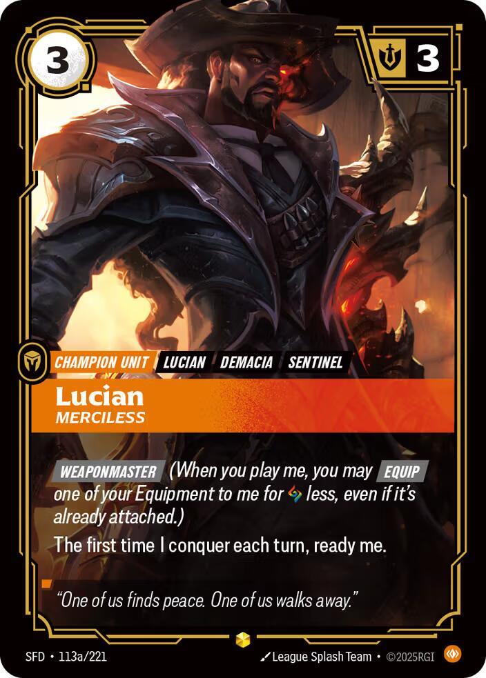 Lucian Merciless Alternate Art (Spiritforged)  - Foil | Good Games North