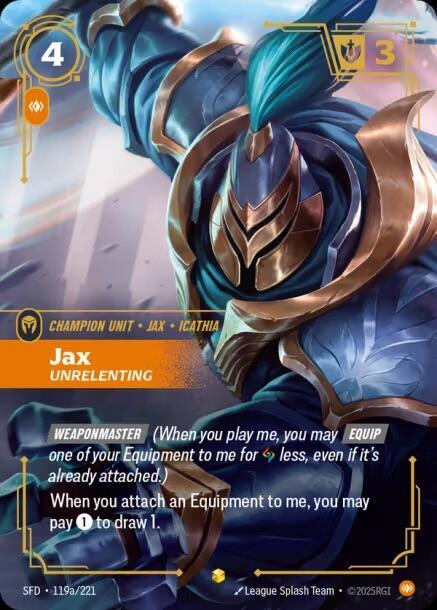 Jax Unrelenting Alternate Art (Spiritforged)  - Foil | Good Games North