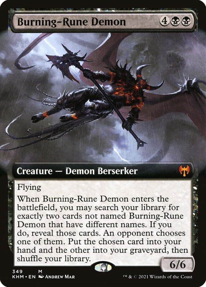 Burning-Rune Demon 349/285 (Kaldheim)  - Extended Art | Good Games North